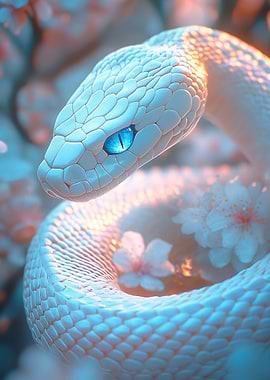 White Snake with Blue Eyes