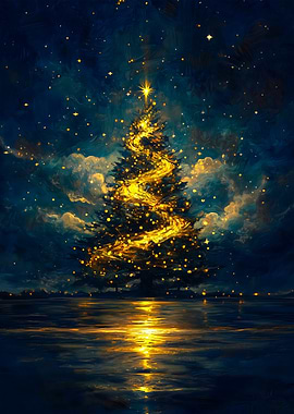Magical Christmas Tree Painting