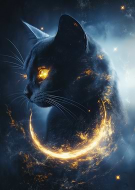 Displate ディスプレイット黒化け猫　メタルポースター Displate ディスプレイット黒化け猫 メタルポースター Kintsugi
