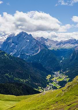Mountain Valley Landscape - Val di Fassa in Italy