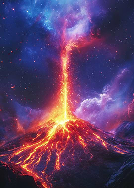 Volcanic Eruption in Space