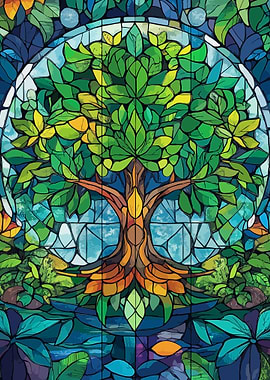 Stained Glass Tree of Life
