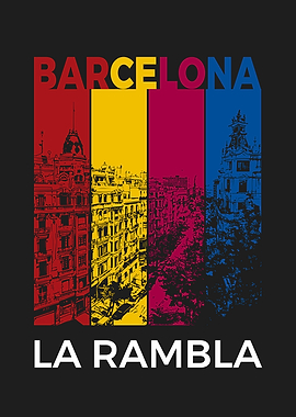Barcelona La Rambla Cityscape