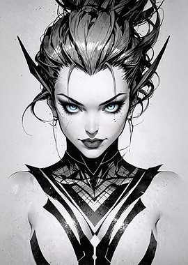 Black and White Female Portrait