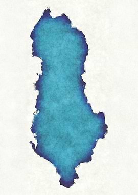 Albania watercolor map