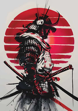 Samurai red moon