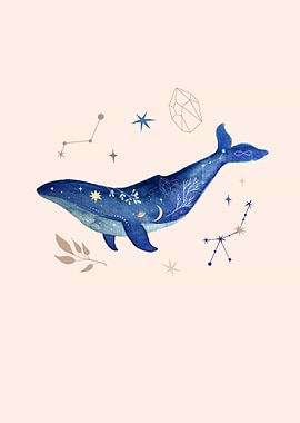 Whale Constellation Watercolor