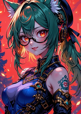 Anime Girl with Cat Ears