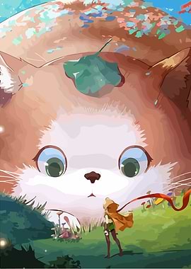 Friendly Cat and Girl