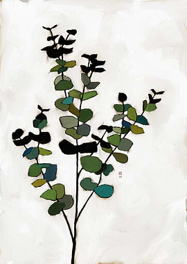 Abstract Eucalyptus Branch