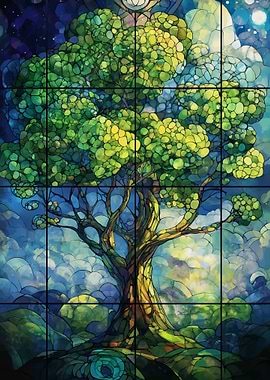Stained Glass Tree