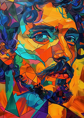 Abstract Portrait in Vibrant Colors