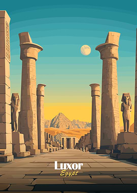 Luxor Egypt Travel Poster