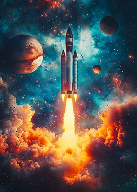 Cosmic Space Rocket Launch