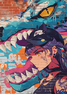 Anime Girl Graffiti