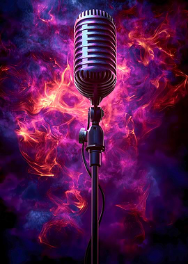 Vintage Microphone in Smoke