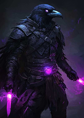 Raven Warrior with Magic Daggers