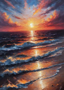 Sunset Ocean Waves