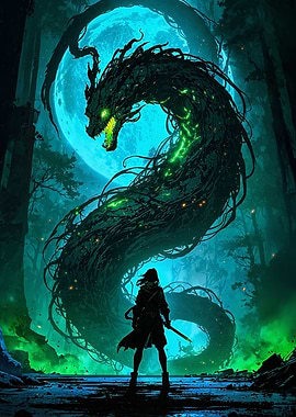 Epic Snake Dragon in the Forest