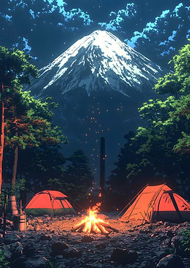 Camping Under Mount Fuji