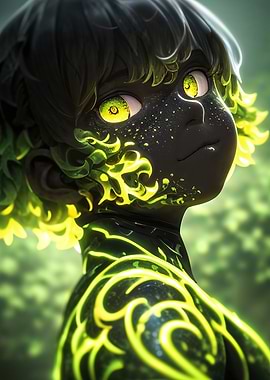 Glowing Anime Character