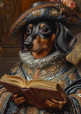 Dachshund in Royal Attire | Regal Dachshund in Renaissance Attire