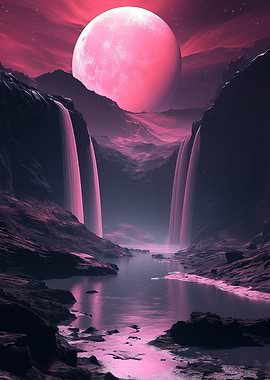 Pink Moon Landscape