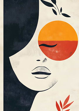 Abstract Woman with Sun