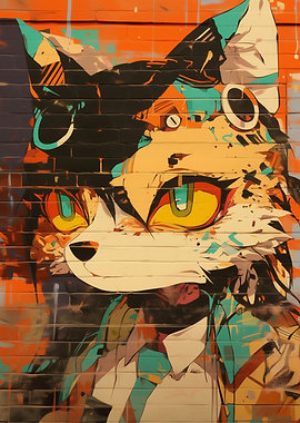 Street Art Cat Mural
