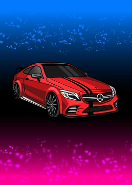 Red Mercedes Coupe