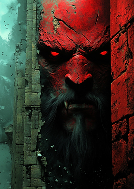 Red-Eyed Demon in Ruins