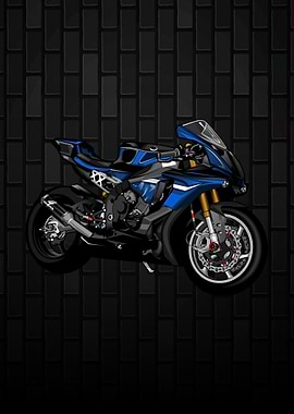 Blue Sportbike Illustration