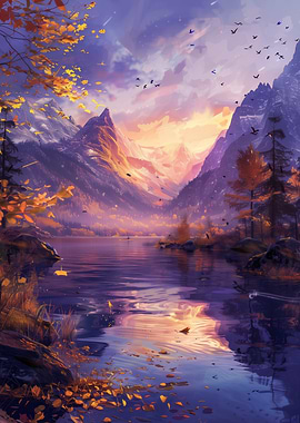 Mountain Lake Sunset