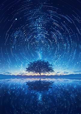 Tree and Starry Reflection