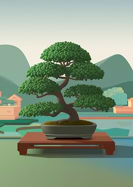 Bonsai Tree Illustration
