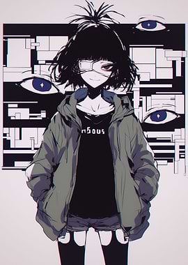 Anime Girl with Eyeballs