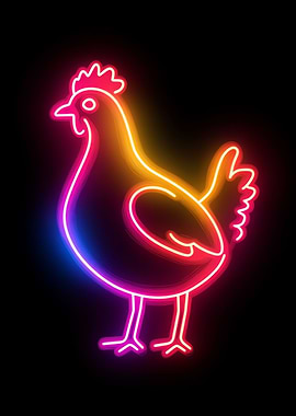 Neon Chicken Sign
