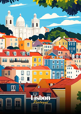 Lisbon Cityscape Illustration