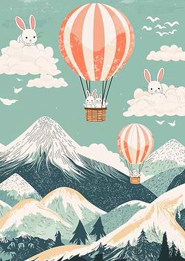 Rabbits in Hot Air Balloons