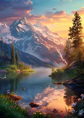 Mountain Lake Sunset