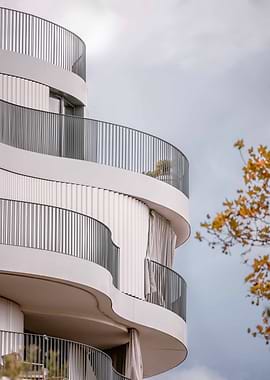Modern White Building with Balconies 'Folie Divine'
