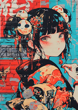 Anime Girl Graffiti