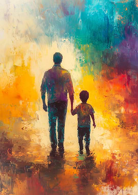 Father and Son Walking