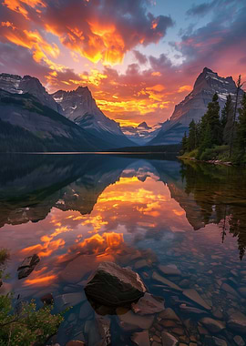 Mountain Lake Sunset