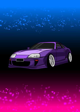 Purple Supra with Neon Lights