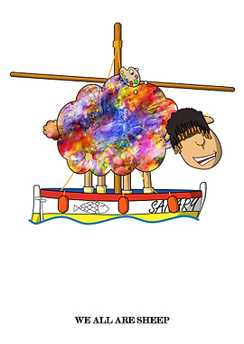 Sheep Boat Art Print