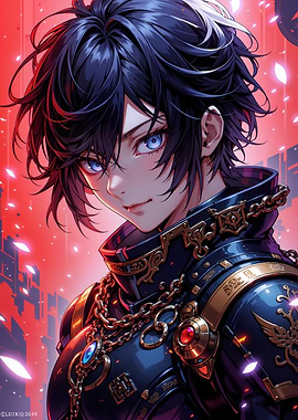 Anime Boy with Blue Eyes