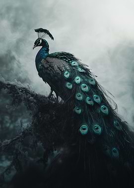 Peacock in Fog