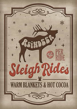 Vintage Sleigh Ride Poster