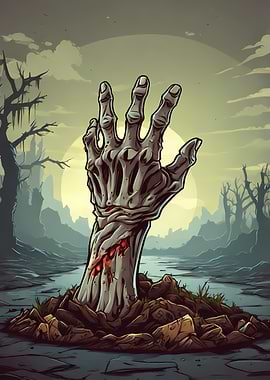 Zombie Hand Reaching Up